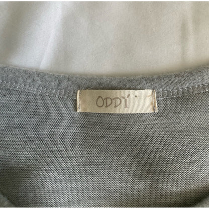 ODDY Gray and Brown Patterned Long Sleeve Top