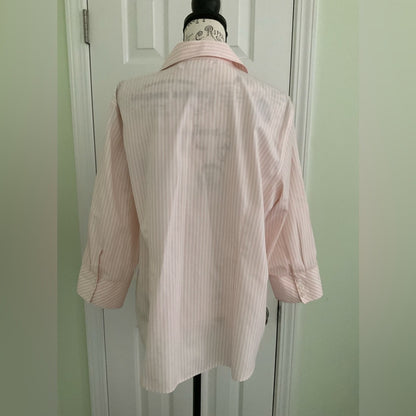 Chico's Pink Striped Button Down Shirt
