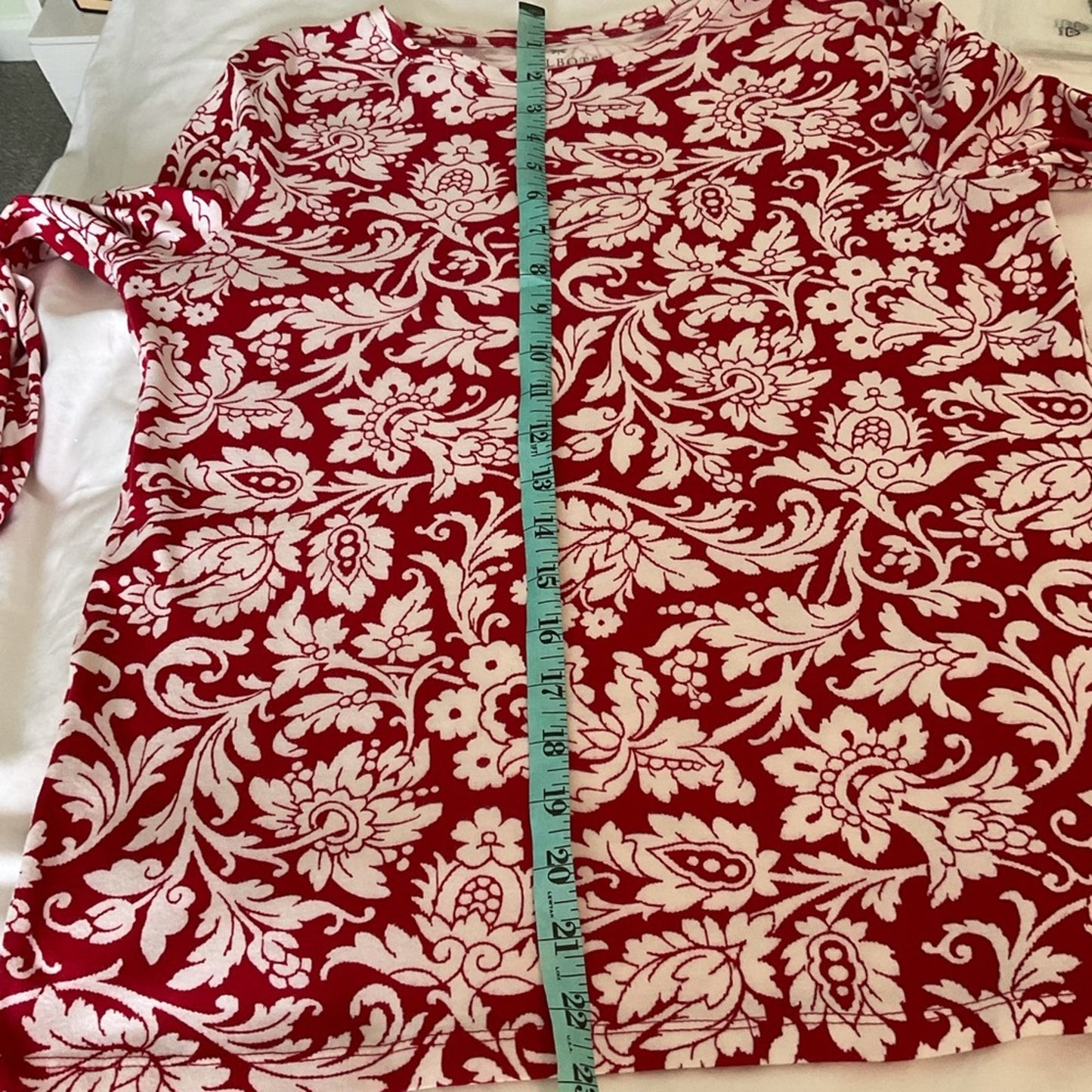 Talbots Red and White Long Sleeve Top