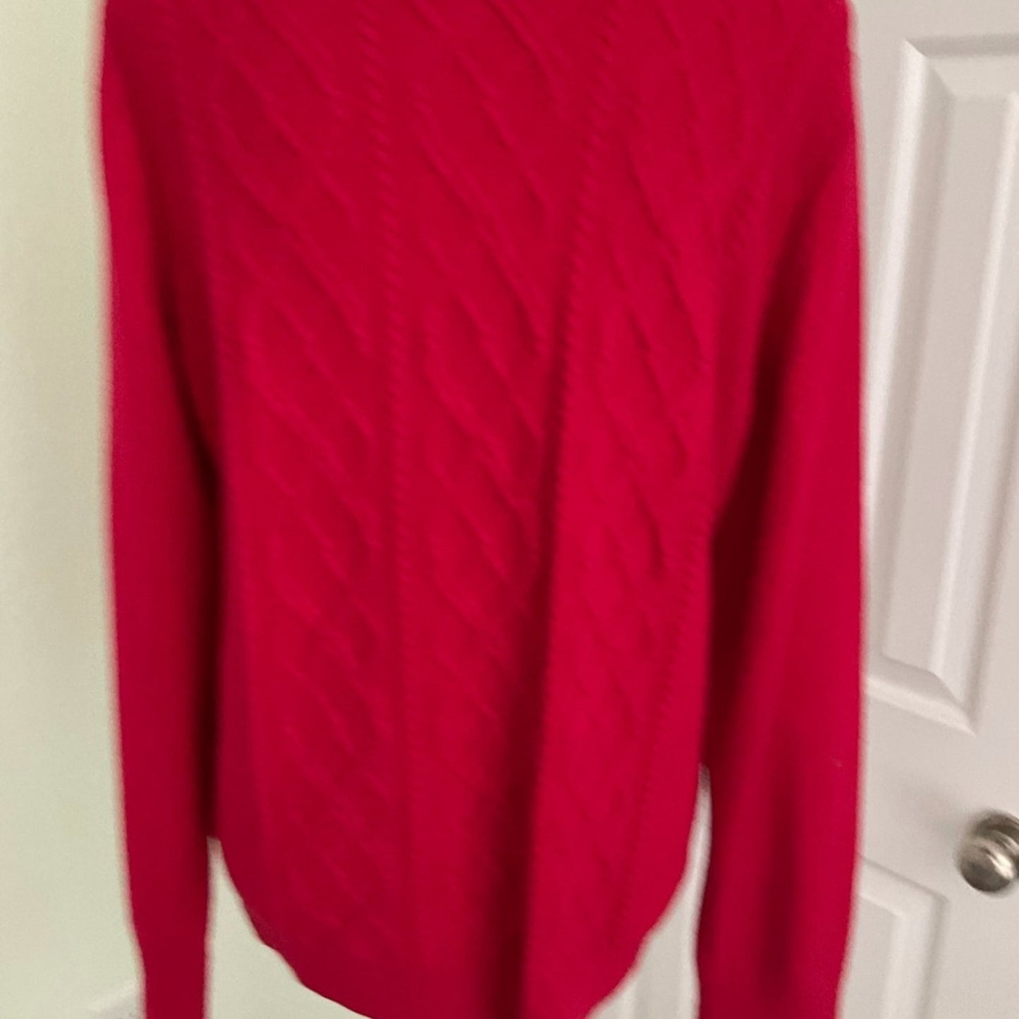 Talbots Red Cableknit wide crew neck sweater