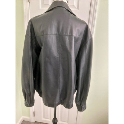 Perry Ellis Portfolio Leather Jacket Black XXL
