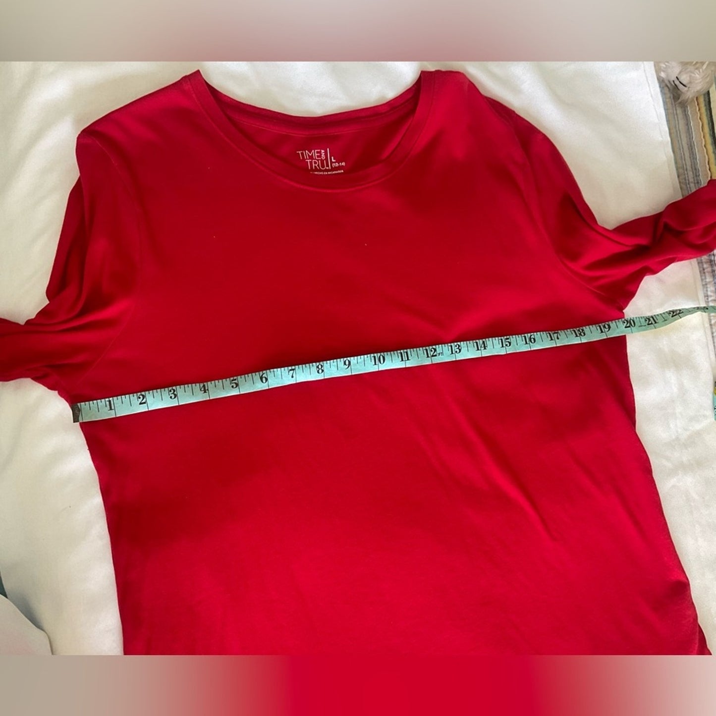 Time and Tru Vibrant Red Long Sleeve Top