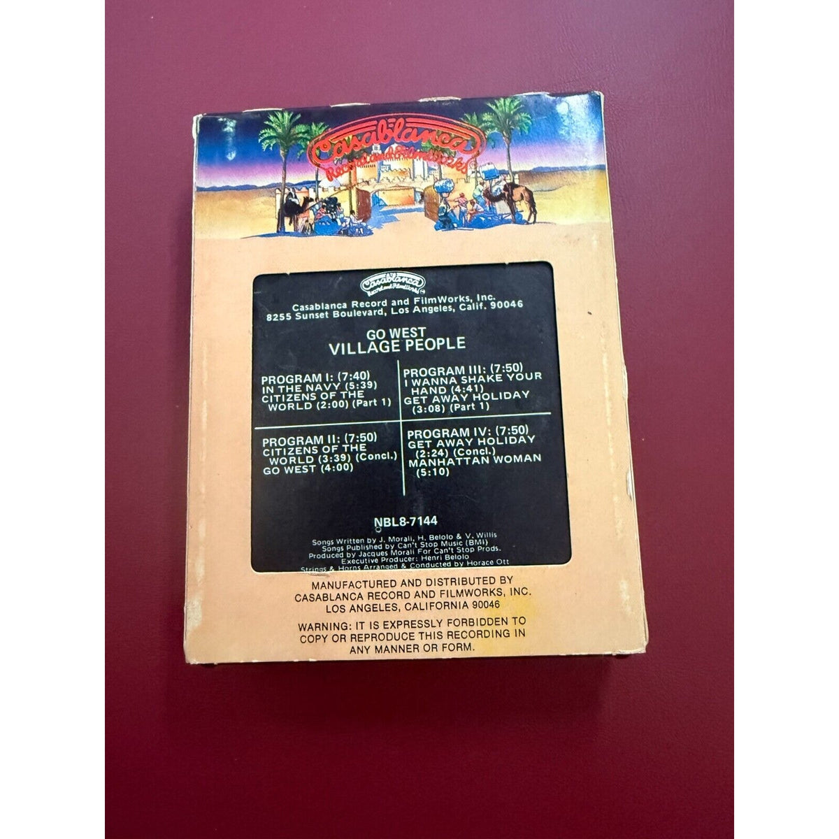 The Village People Go West 8 Track NBL8 7144 Casablanca Records 1979