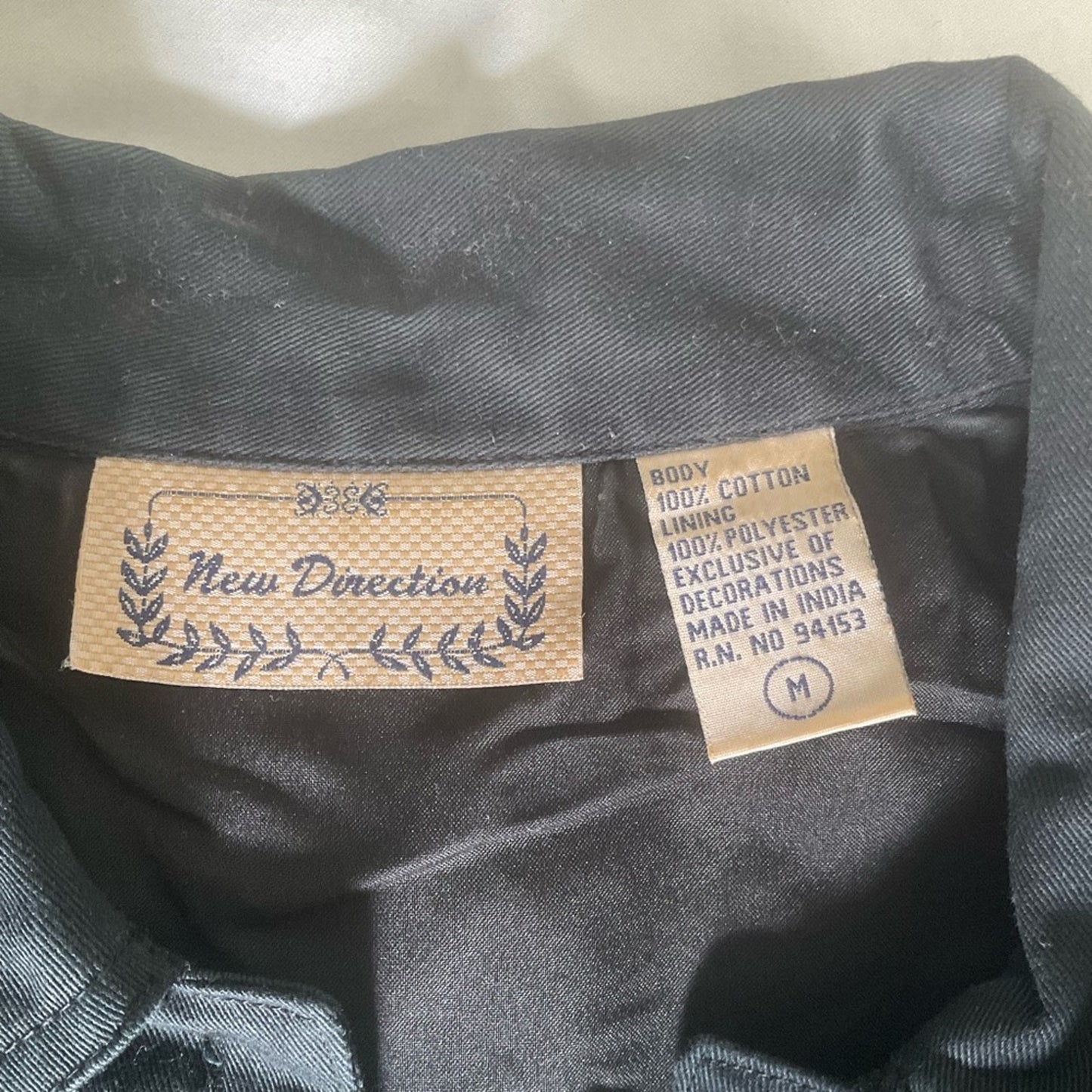 New Direction Black Jacket with Palm Embroidery