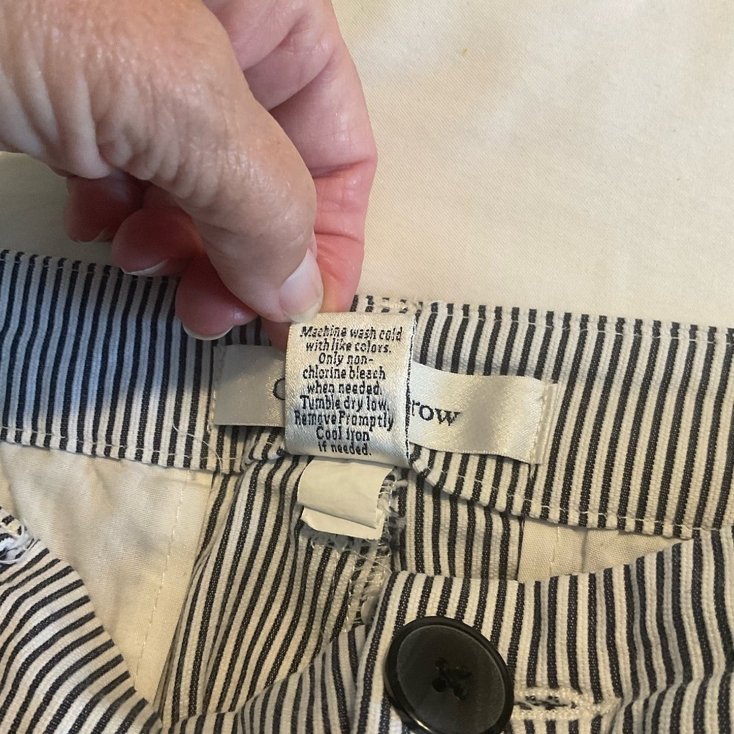 Croft & Barrow Black and White Striped Trousers