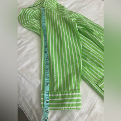 Lauren Ralph Lauren Green Striped Women's Button Down Shirt