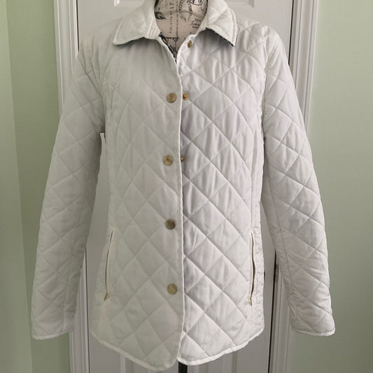 Crown & Ivy White Quilted Puffer Jacket