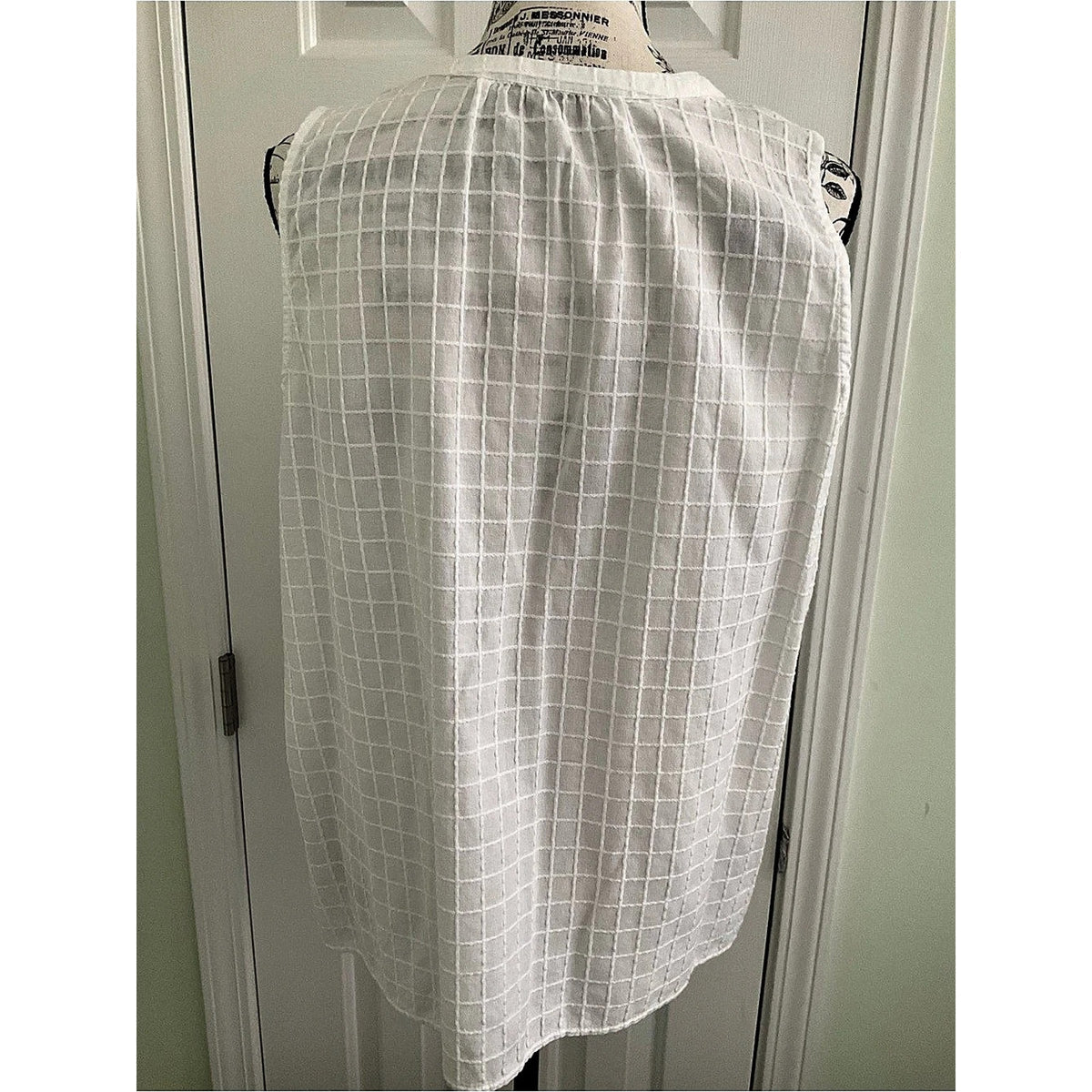 LOFT Checkered texture Cotton Blouse