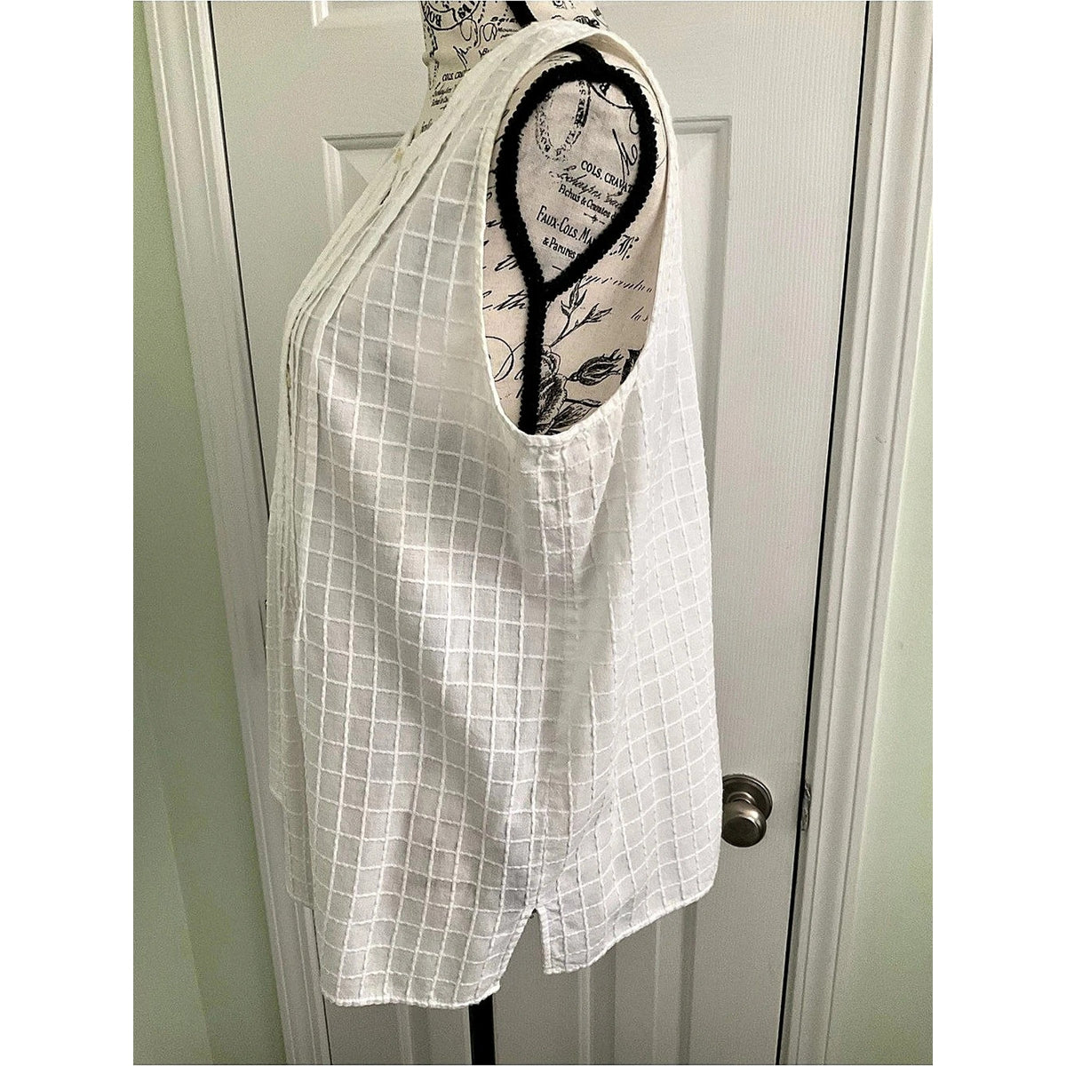 LOFT Checkered texture Cotton Blouse