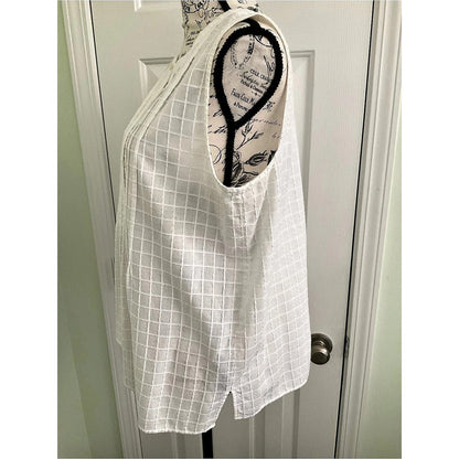 LOFT Checkered texture Cotton Blouse