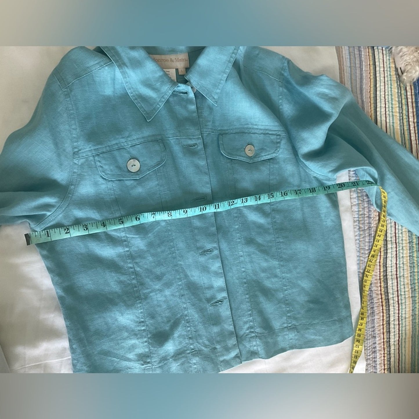 Monroe & Main Blue Linen Jacket