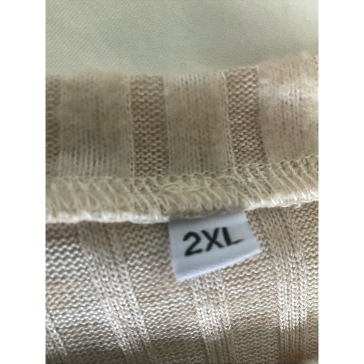 Ribbed Crewneck Sweater in Light Cream