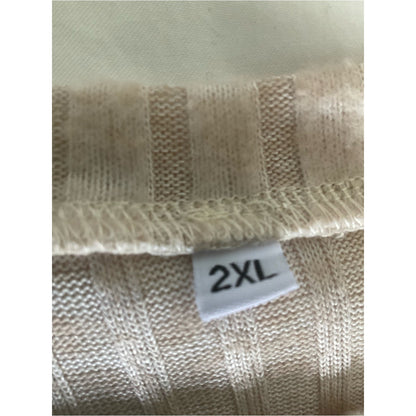 Ribbed Crewneck Sweater in Light Cream