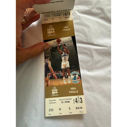 Charlotte Hornets Vintage 1995 Playoff Tickets - Nearly Complete Book NBA - Rare