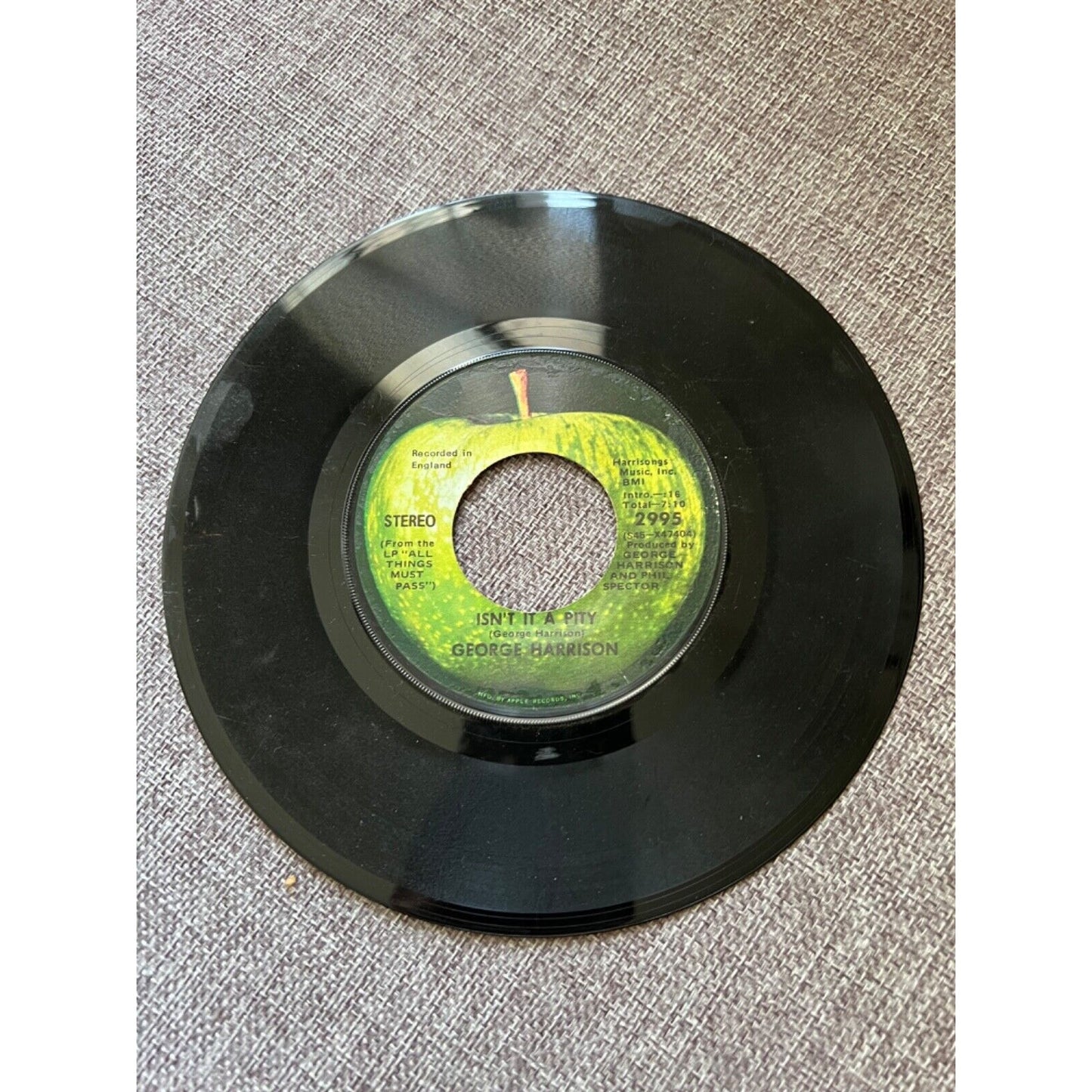 George Harrison, My Sweet Lord Isn't It a Pity vinyl 45 US Apple 1970