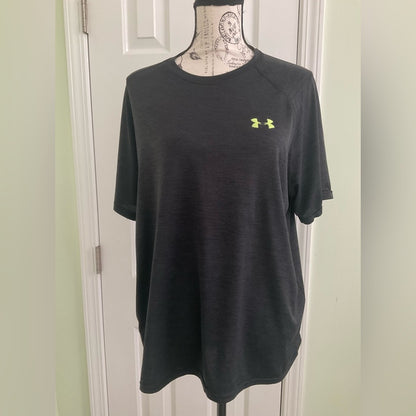 Under Armour Men's Charcoal Tee with Neon Logo
