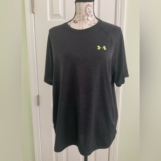Under Armour Men's Charcoal Tee with Neon Logo