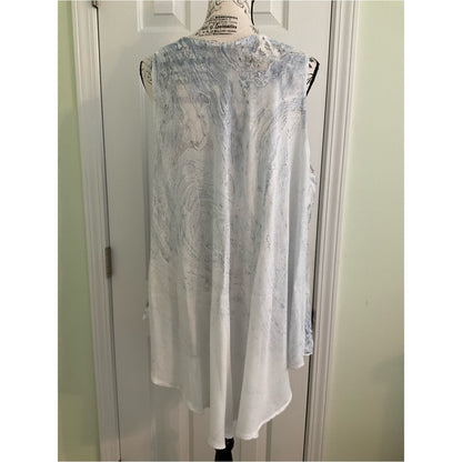 Charlie Paige Light Blue Lace-Trim Sleeveless Tunic
