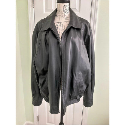 Perry Ellis Portfolio Leather Jacket Black XXL