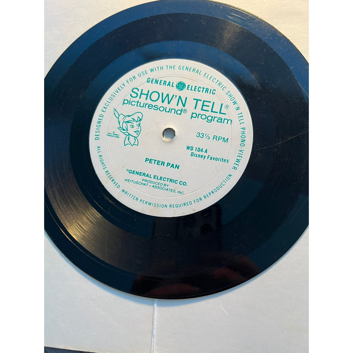 Disney Programs Cinderella Show' N Tell Record Filmstrip WD-103 General Electric
