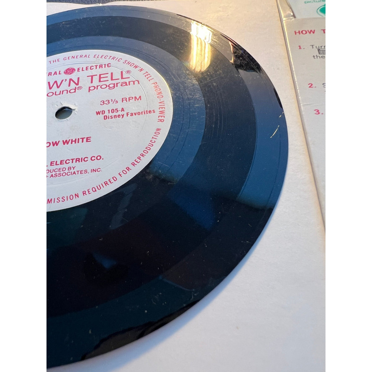 Show'N Tell Picturesound Program Snow White WD 105 Vinyl LP Record