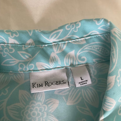Kim Rogers Light Blue Floral Button Down Shirt