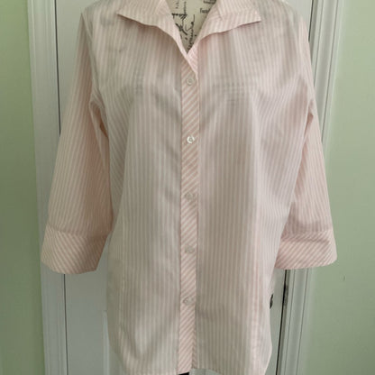 Chico's Pink Striped Button Down Shirt