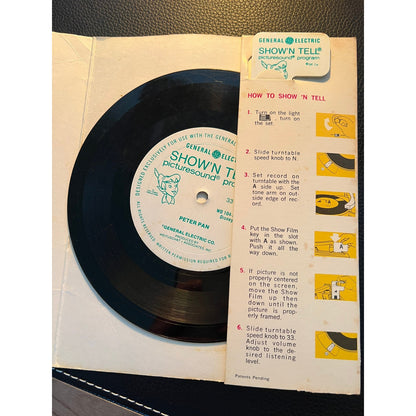 Disney Programs Cinderella Show' N Tell Record Filmstrip WD-103 General Electric