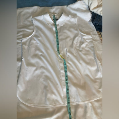 Talbots White Sleeveless Blouse