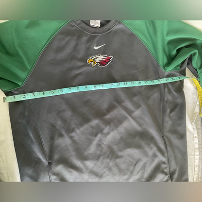 Nike Gray and Green Crewneck with Eagle Emblem
