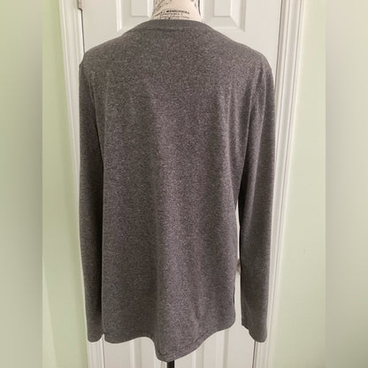 Danskin Now Charcoal Long Sleeve V-Neck Top