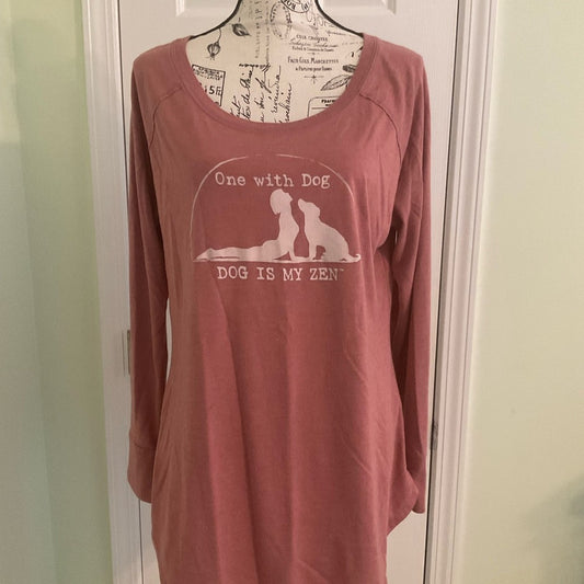 Dog Is Good Pink Long Sleeve Dog Graphic Top