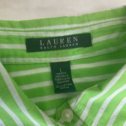 Lauren Ralph Lauren Green Striped Women's Button Down Shirt