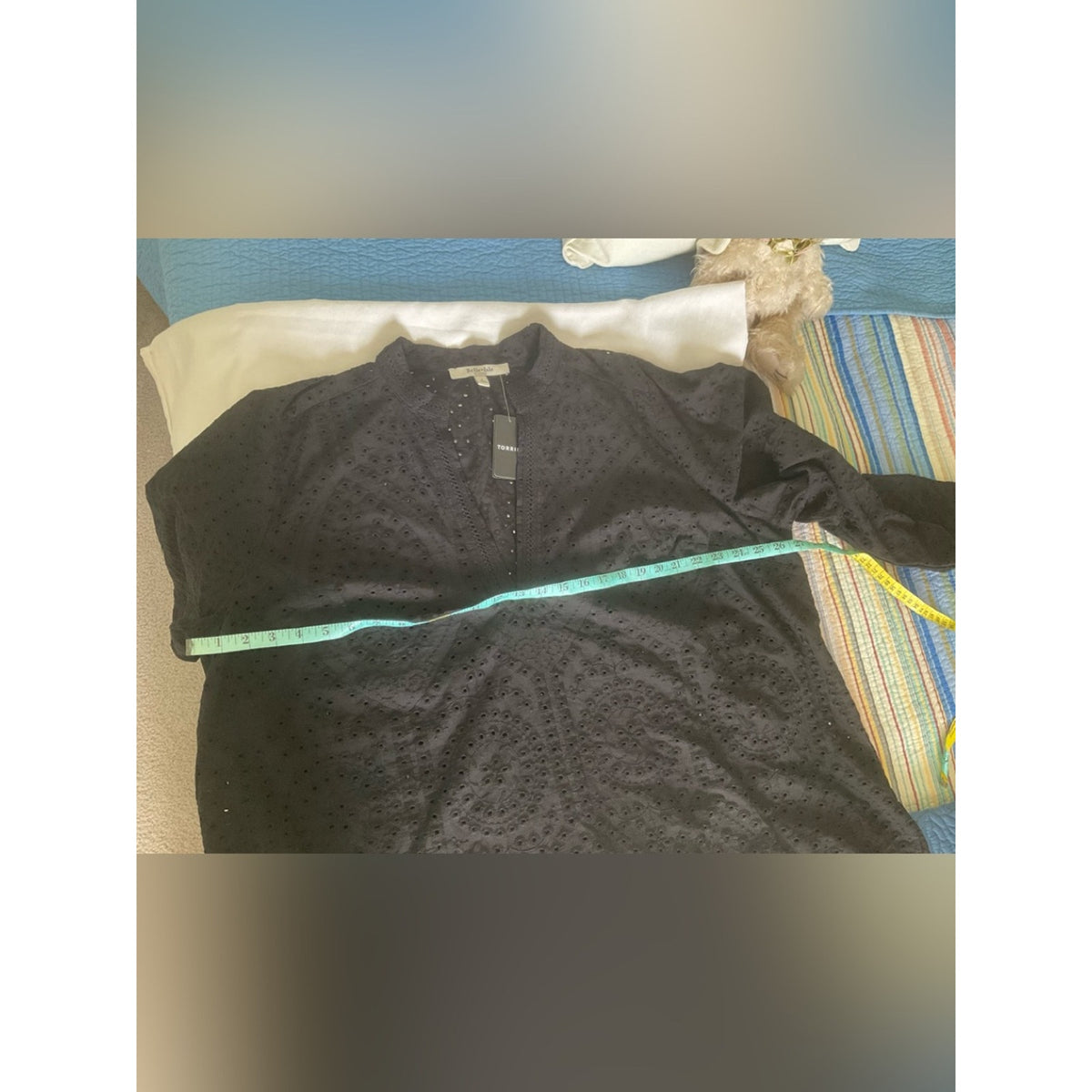 Torrid Black Eyelet Long-Sleeve Tunic Top