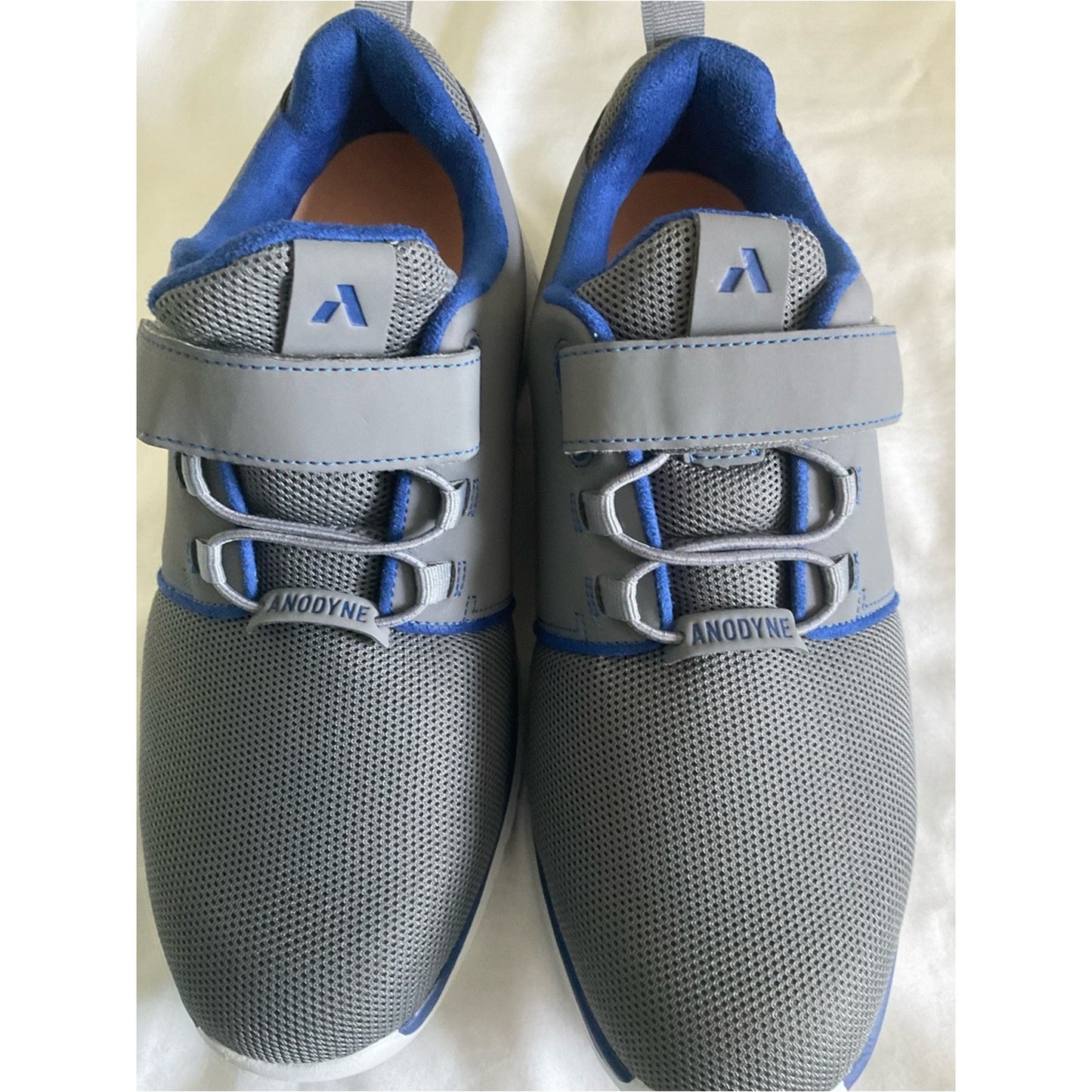 Anodyne Men's Gray and Blue Comfort Lace-strap Sneakers