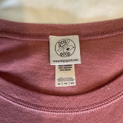 Dog Is Good Pink Long Sleeve Dog Graphic Top