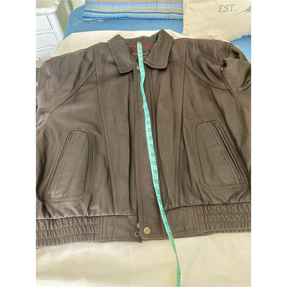 Vintage Reed Leather Bomber Jacket Brown