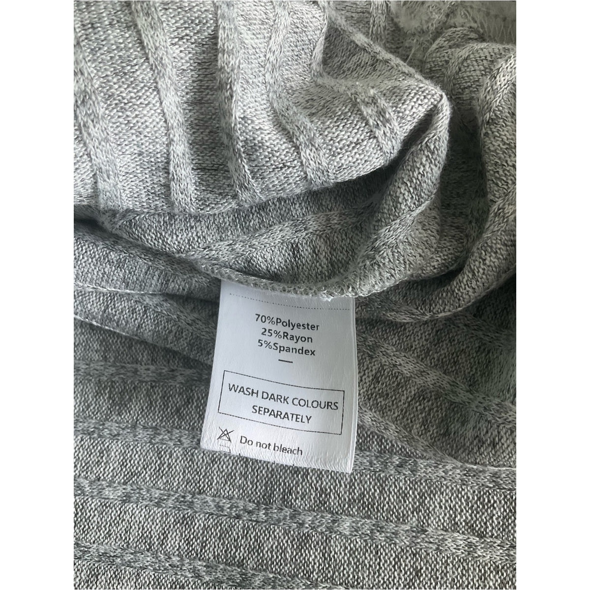 Ribbed Crewneck Sweater — Light Gray