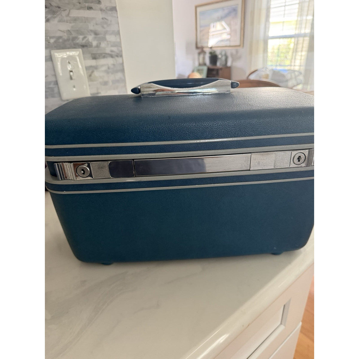Vintage Samsonite Sherbrooke Luggage Makeup Case Turquoise/ Dark Teal