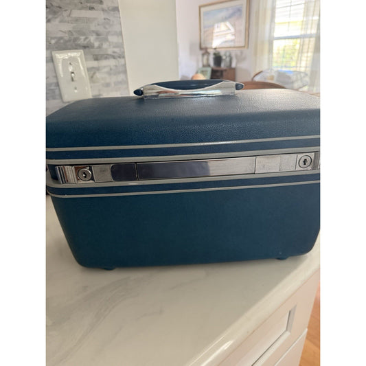 Vintage Samsonite Sherbrooke Luggage Makeup Case Turquoise/ Dark Teal