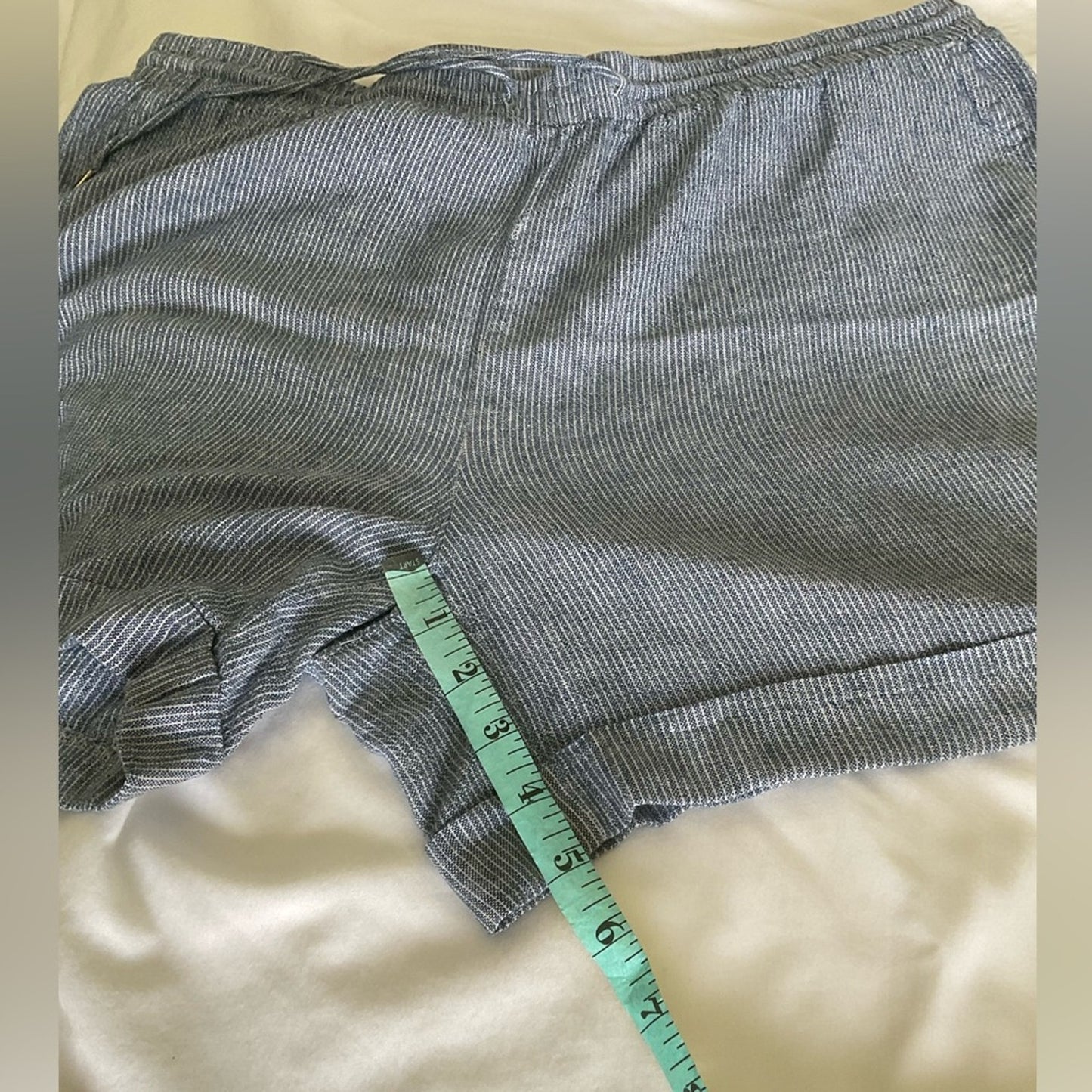 Anne Klein Navy Striped Drawstring Shorts