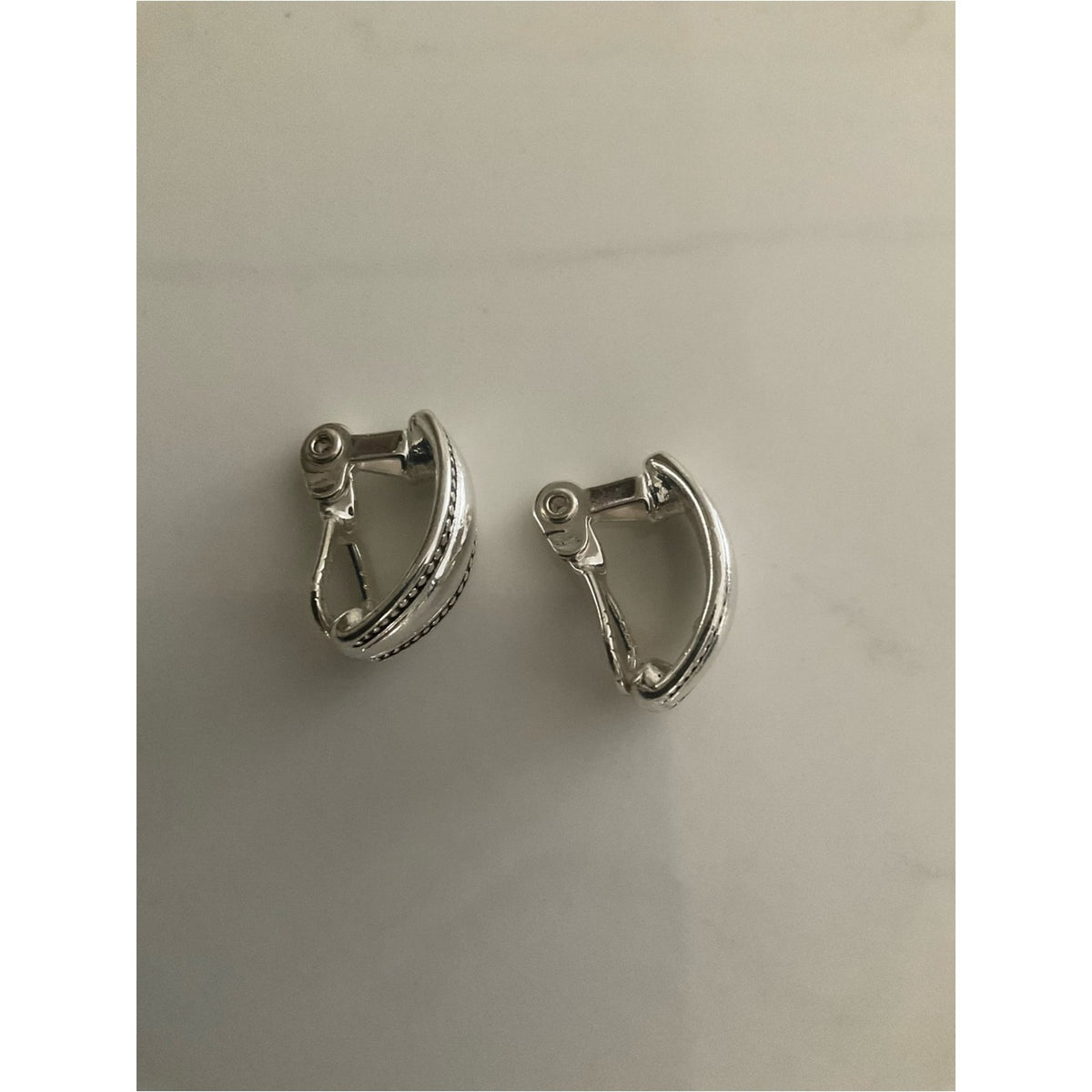 Napier Silver-Tone Dome Clip-On Earrings with Beaded Edge