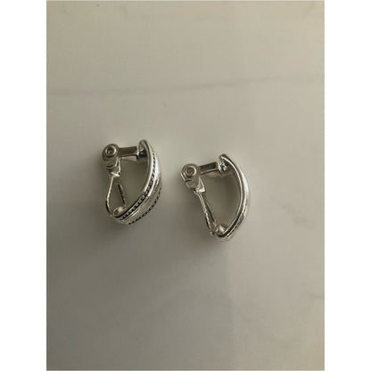 Napier Silver-Tone Dome Clip-On Earrings with Beaded Edge