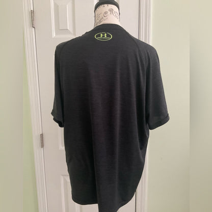 Under Armour Men's Charcoal Tee with Neon Logo