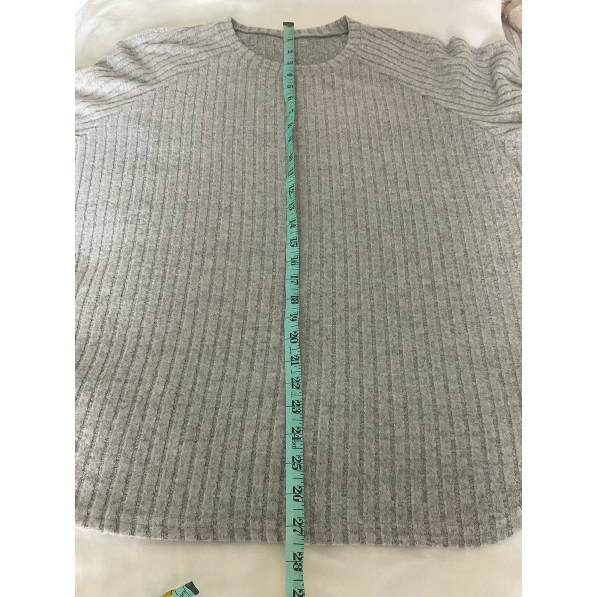 Ribbed Crewneck Sweater — Light Gray