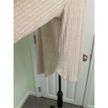 Ribbed Crewneck Sweater in Light Cream