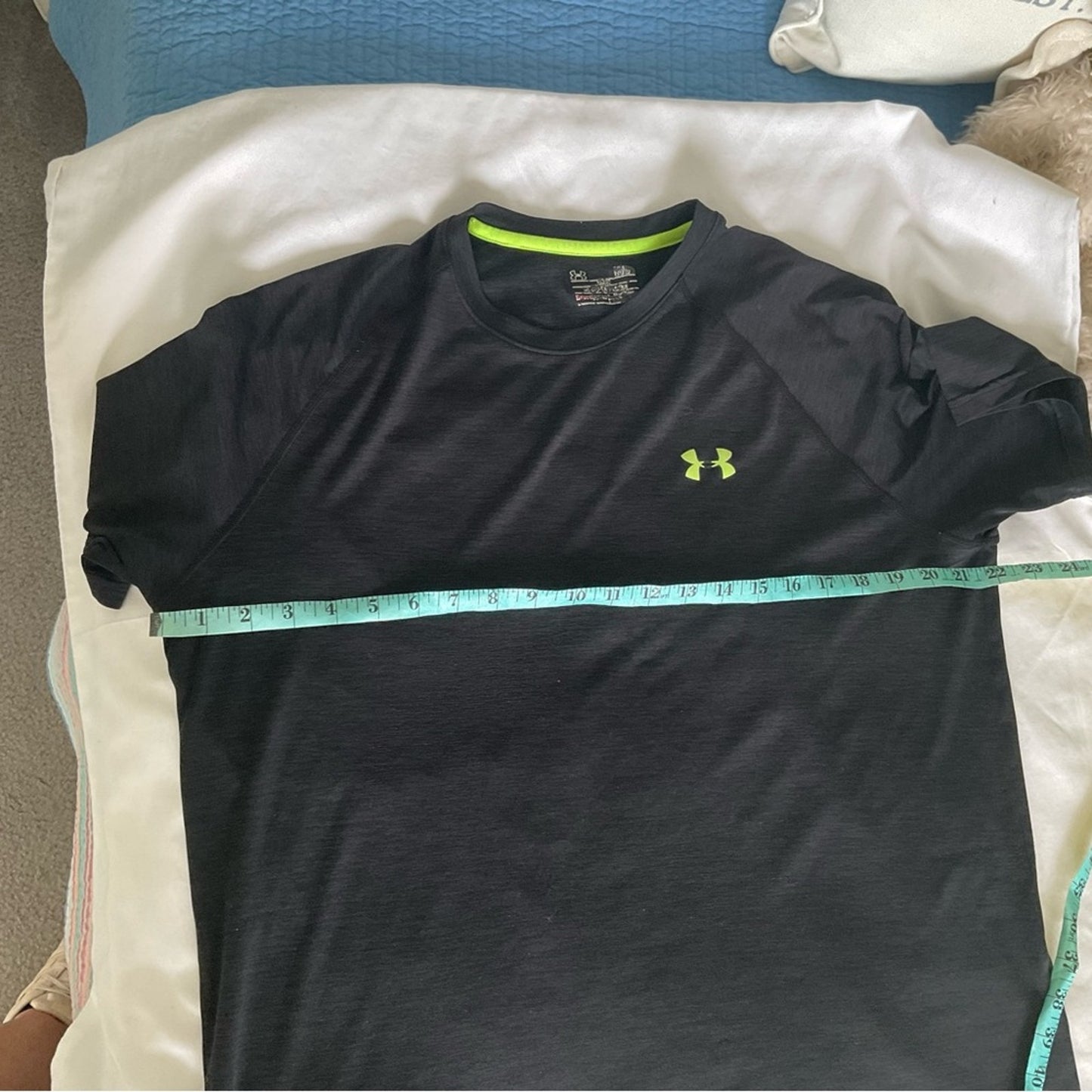 Under Armour Men's Charcoal Tee with Neon Logo