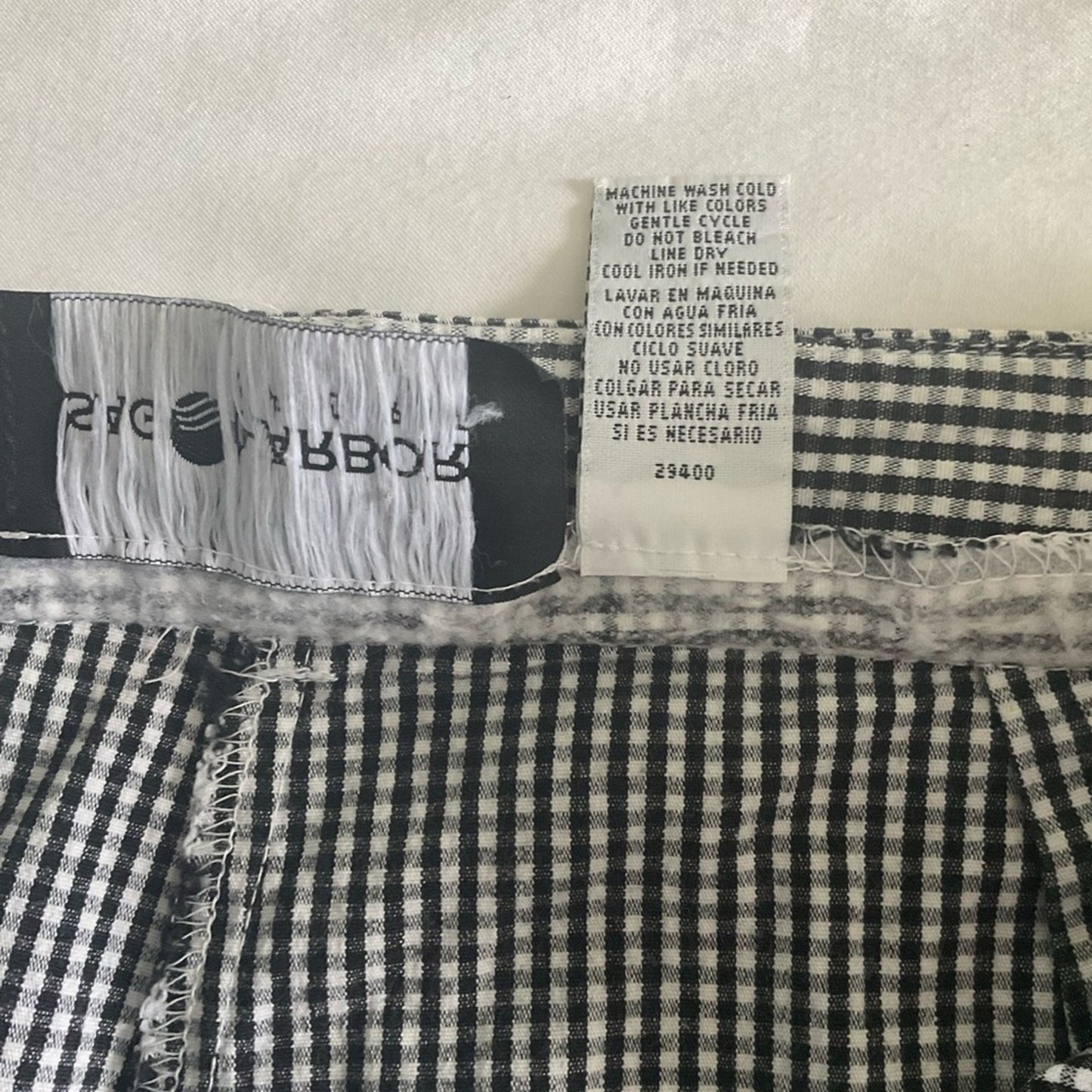 Sag Harbor Black and White Checkered Ankle Pants
