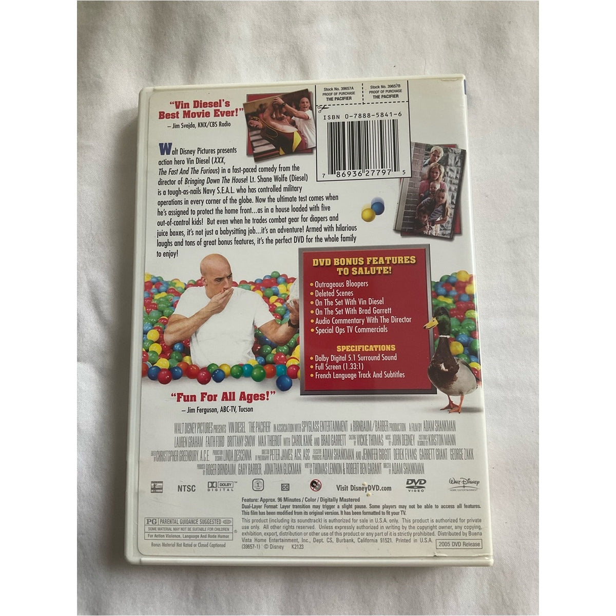 Disney Vin Diesel The Pacifier DVD