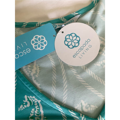 Escapada Turquoise Seahorse Rope-Print V-Neck Tunic